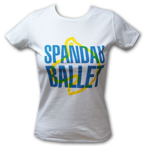 Spandau Ballet - Spandau Ballet Yellow and Blue Dove Design on Skinny White T-Shirt 